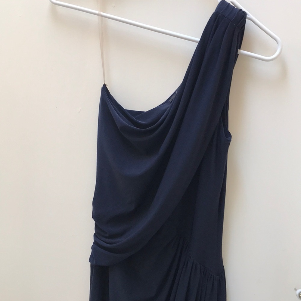 Navy blue one shoulder mini dress